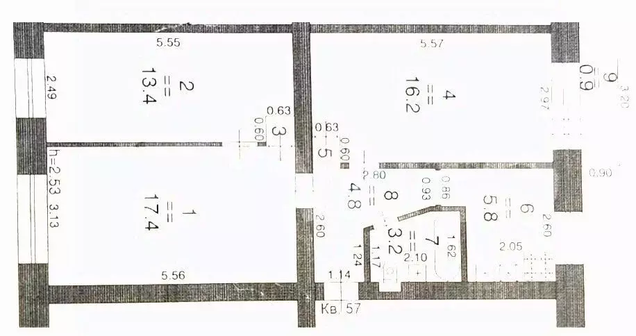 3-к кв. Нижегородская область, Нижний Новгород Московское ш., 227 ... - Фото 2