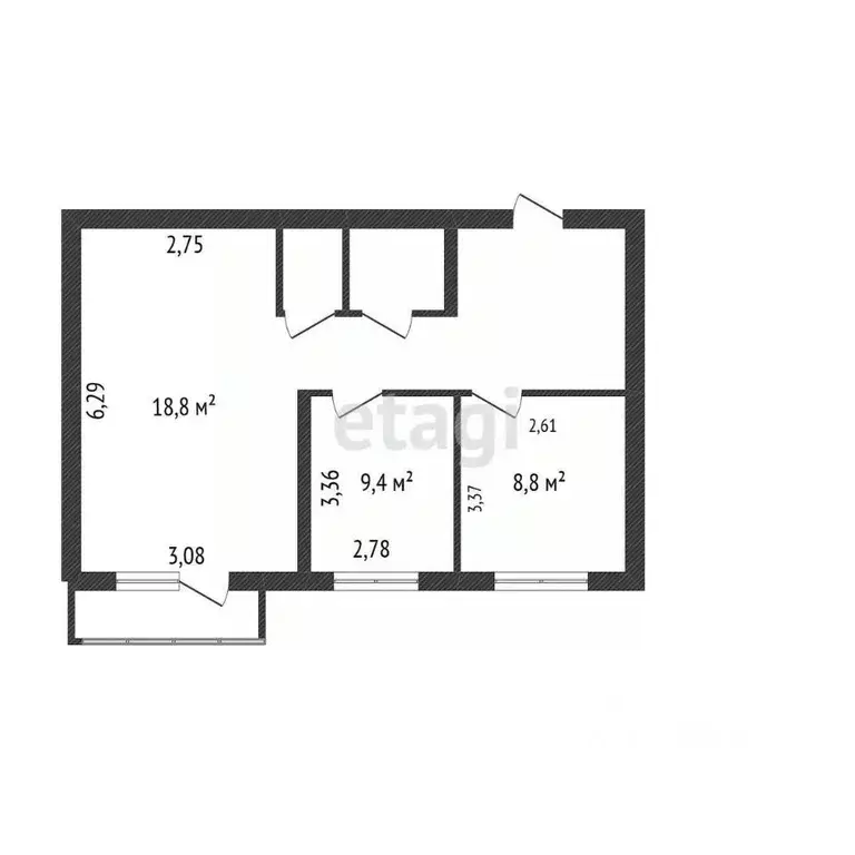 3-к кв. Белгородская область, Шебекино Школьный пер., 2 (52.0 м) - Фото 2