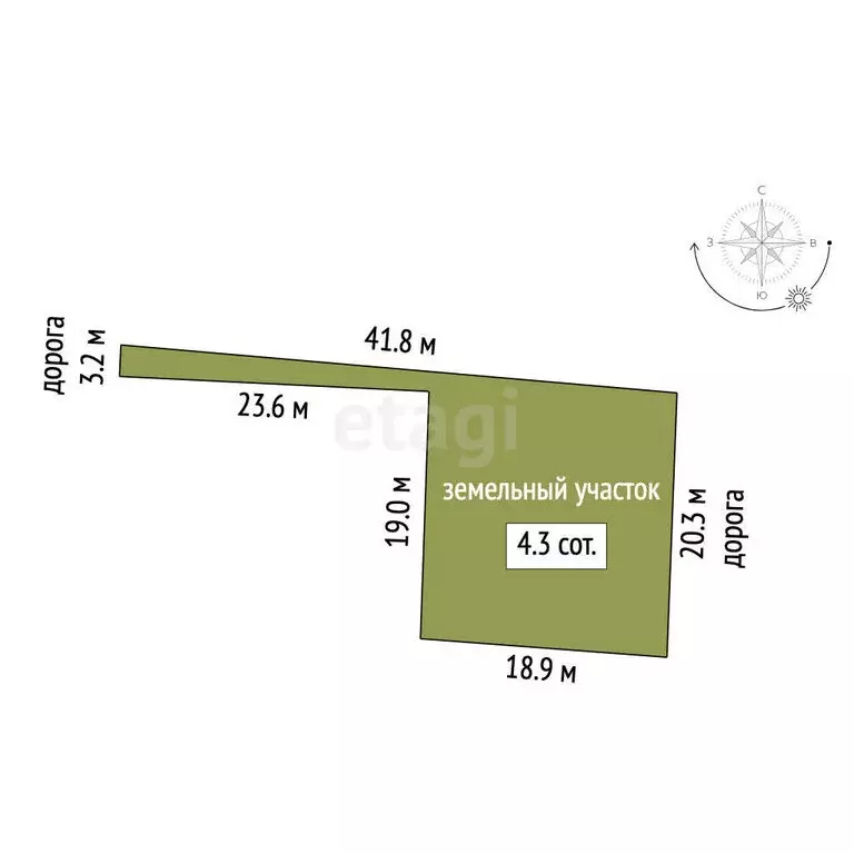 Участок в Кача, улица Кожедуба (4.33 м) - Фото 1