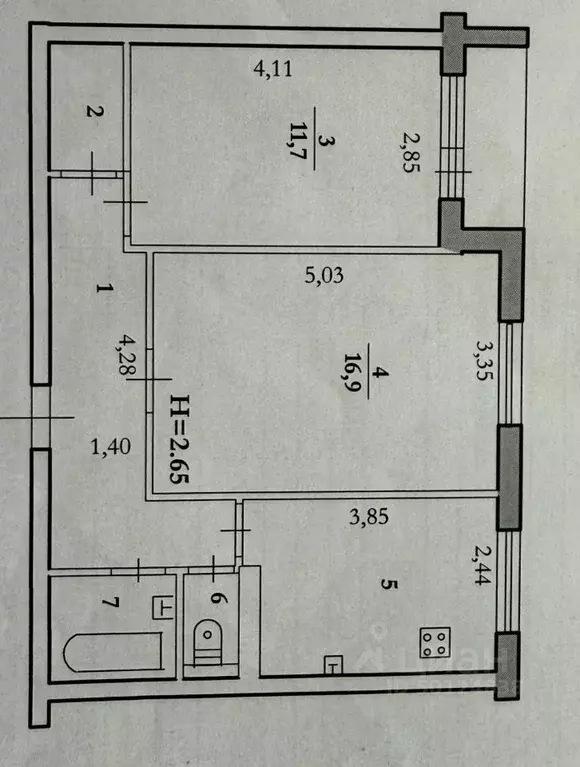2-к кв. Волгоградская область, Волгоград бул. 30-летия Победы, 29А ... - Фото 2