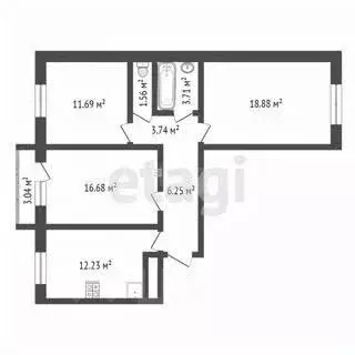 3-к кв. Калининградская область, Калининград ул. Дзержинского, 168Г ... - Фото 1