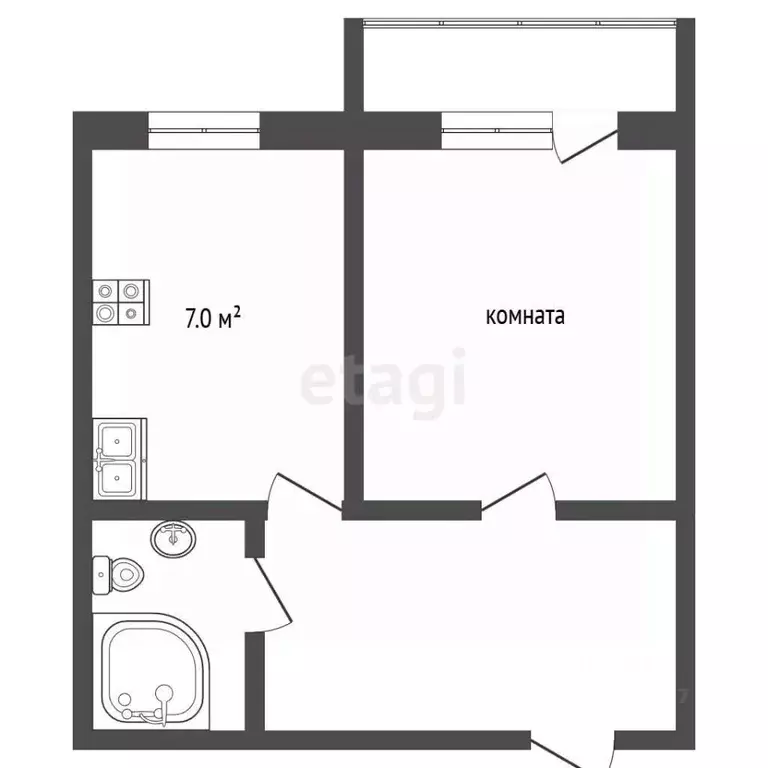 1-к кв. Севастополь ул. Колобова, 34/1 (43.0 м) - Фото 2