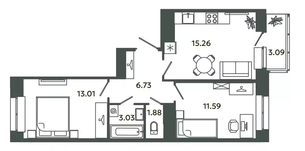 2-комнатная квартира: городской посёлок Новоселье, Аннинская улица, 4 ... - Фото 1