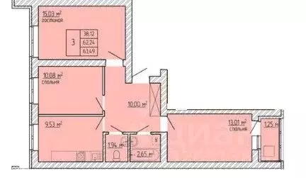 3-к кв. Башкортостан, Уфа ул. Гази Загитова, 11/1 (63.0 м) - Фото 2