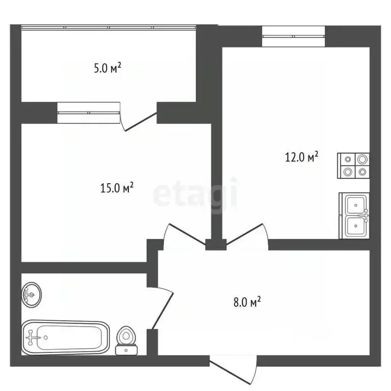 1-к кв. Ханты-Мансийский АО, Ханты-Мансийск Ледовая ул., 11 (37.5 м) - Фото 1