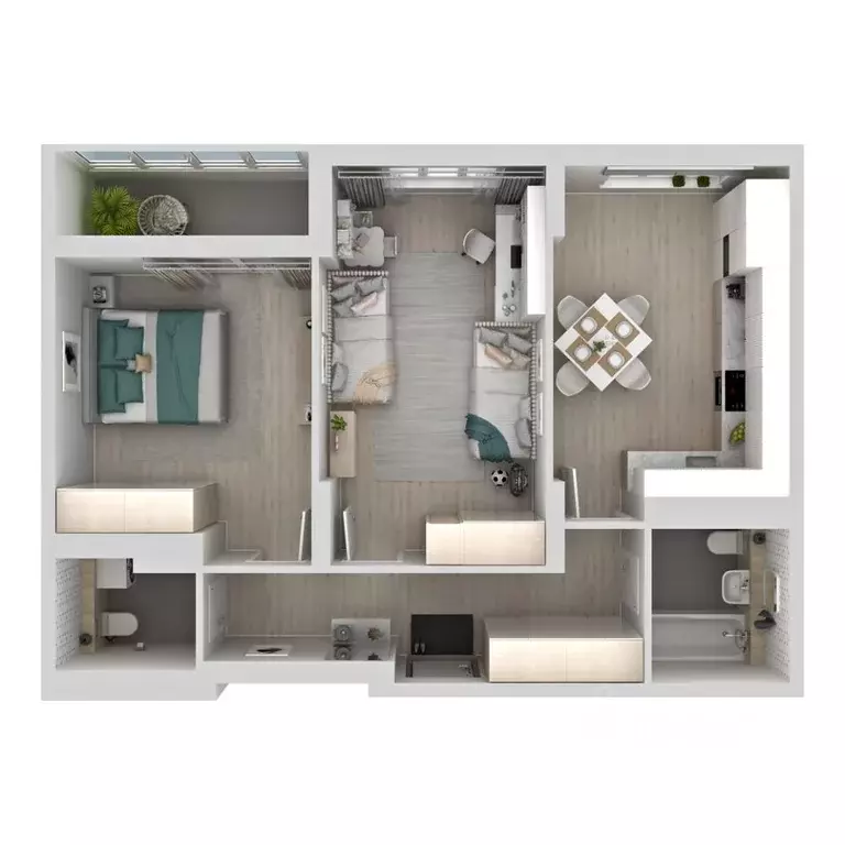 2-к кв. Самарская область, Самара Южное ш., 13 (57.55 м) - Фото 1