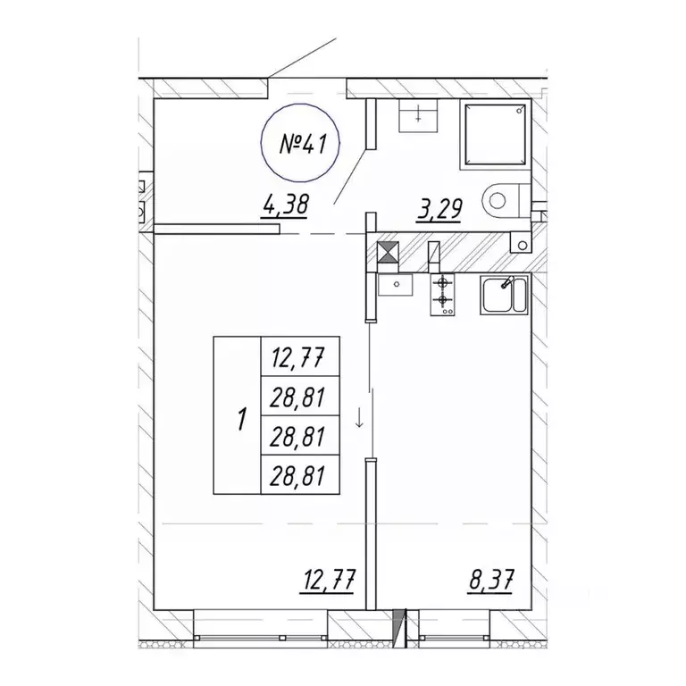 1-к кв. Калининградская область, Зеленоградск пос. Малиновка,  (28.81 ... - Фото 1
