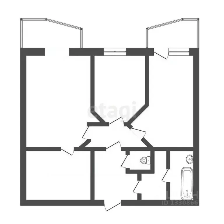 3-к кв. Томская область, Томск ул. Аркадия Иванова, 27 (134.0 м) - Фото 1