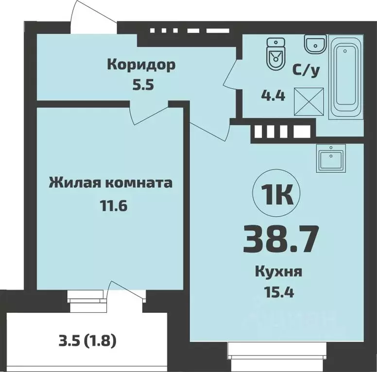 1-к кв. Новосибирская область, Новосибирский район, Станционный ... - Фото 0