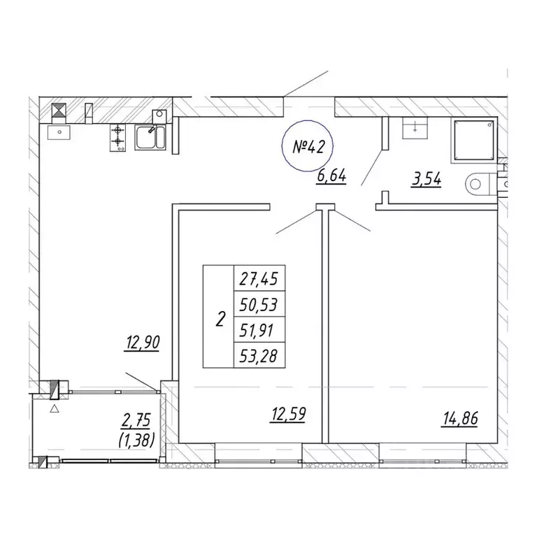 2-к кв. Калининградская область, Зеленоградск  (53.28 м) - Фото 1