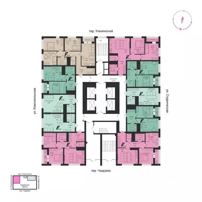 1-к кв. Свердловская область, Екатеринбург пер. Ученический, 4 (37.41 ... - Фото 1