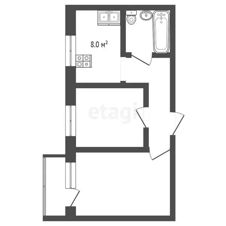2-комнатная квартира: Москва, Даниловская набережная, 2к2 (56 м) - Фото 0
