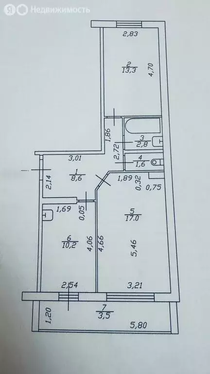2-комнатная квартира: Набережные Челны, улица Раскольникова, 32 (54 м) - Фото 1