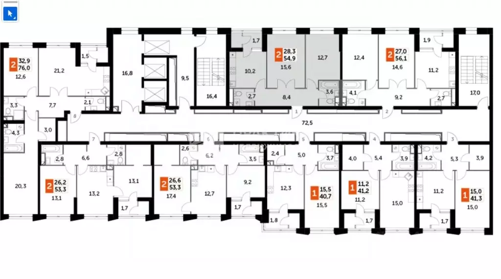 2-к кв. Москва Строительный проезд, 9к1 (53.2 м) - Фото 2