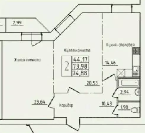 2-к кв. Архангельская область, Северодвинск просп. Труда, 76 (74.88 м) - Фото 0