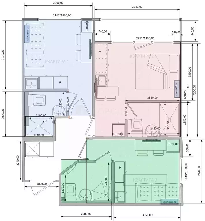 3-к кв. Новосибирская область, Новосибирск Большевистская ул., 37 ... - Фото 2