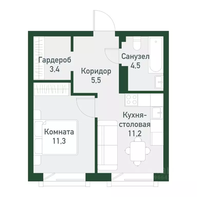 1-к кв. Челябинская область, Челябинский городской округ, пос. ... - Фото 1