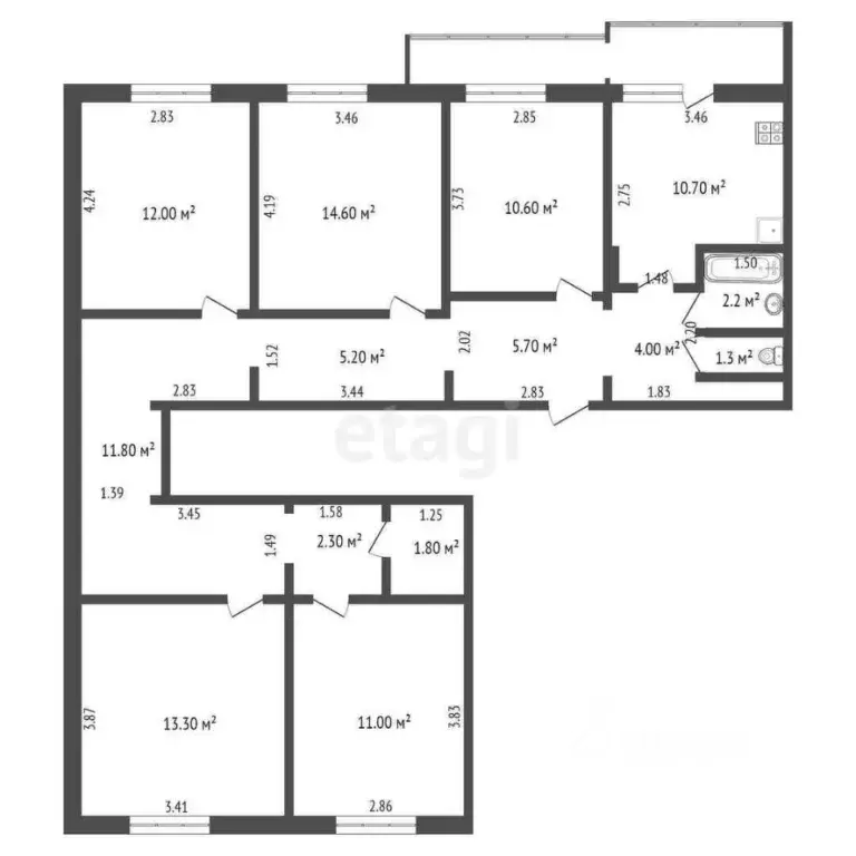 5-к кв. Саха (Якутия), Якутск ул. Петровского, 10 (107.5 м) - Фото 2