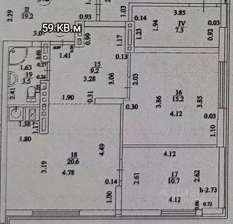 2-к кв. Башкортостан, Уфа ул. Пугачева, 35 (59.0 м) - Фото 0