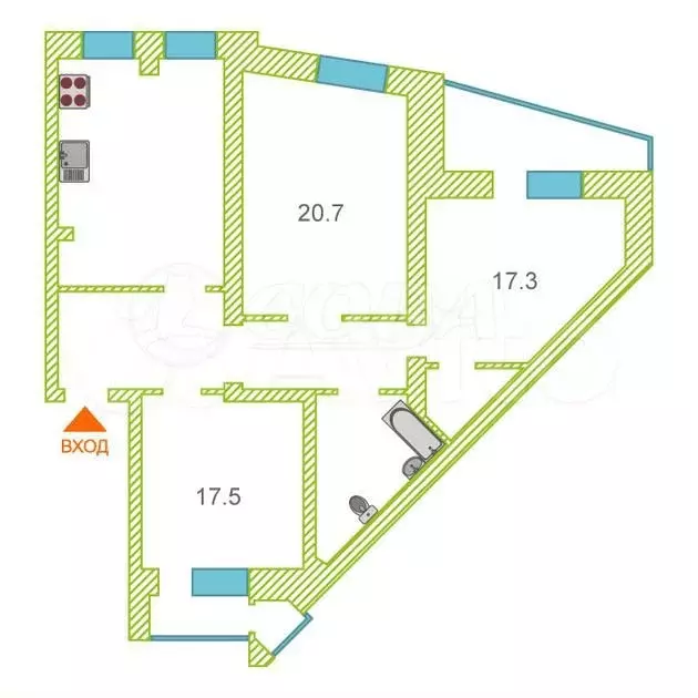 3-к. квартира, 115 м, 2/10 эт. - Фото 0