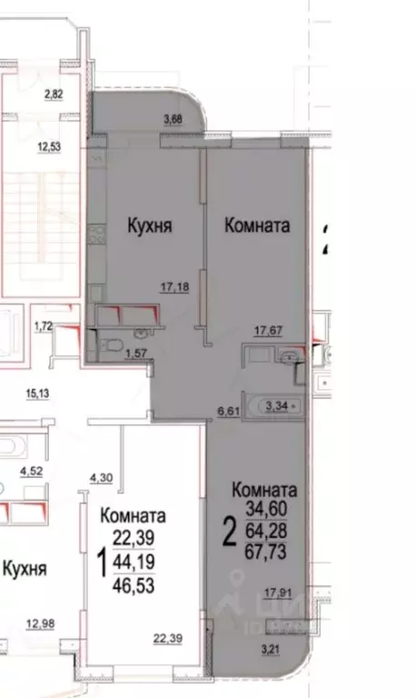 2-к кв. Московская область, Балашиха ул. Строителей, 1 (67.8 м) - Фото 1