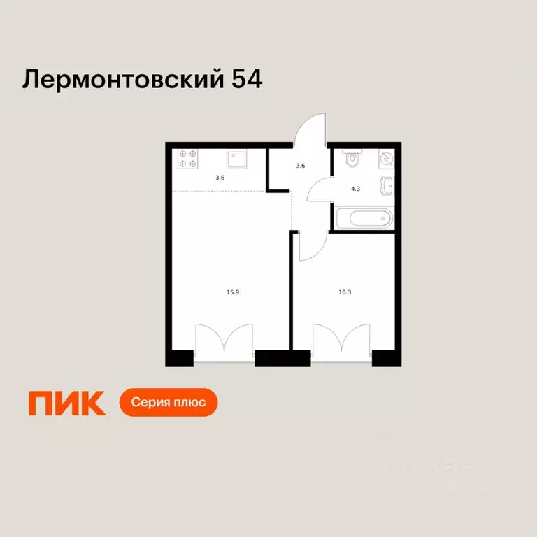 1-к кв. Санкт-Петербург наб. Обводного Канала, 169 (37.7 м) - Фото 1