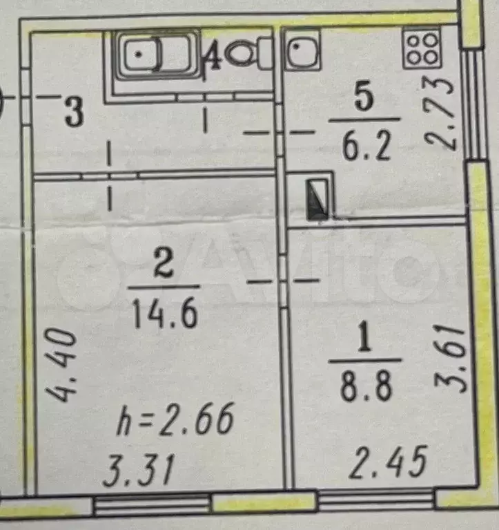 2-к. квартира, 35,5 м, 1/2 эт. - Фото 0