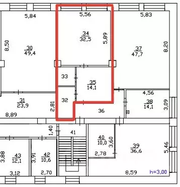 Офис в Ханты-Мансийский АО, Сургут просп. Мира, 34/3 (57 м) - Фото 2