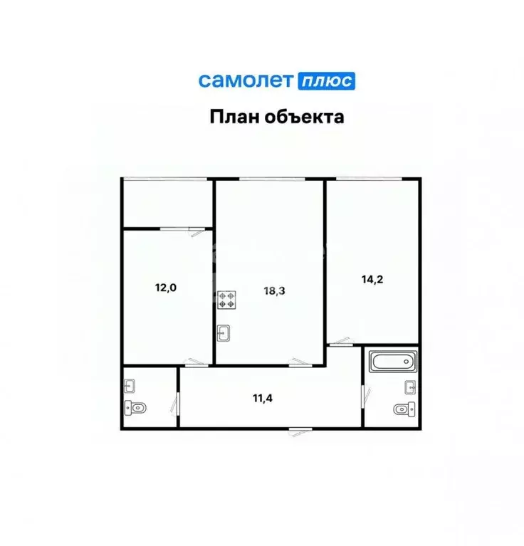 2-к кв. Свердловская область, Екатеринбург ул. Металлургов, 63/2 (62.4 ... - Фото 2