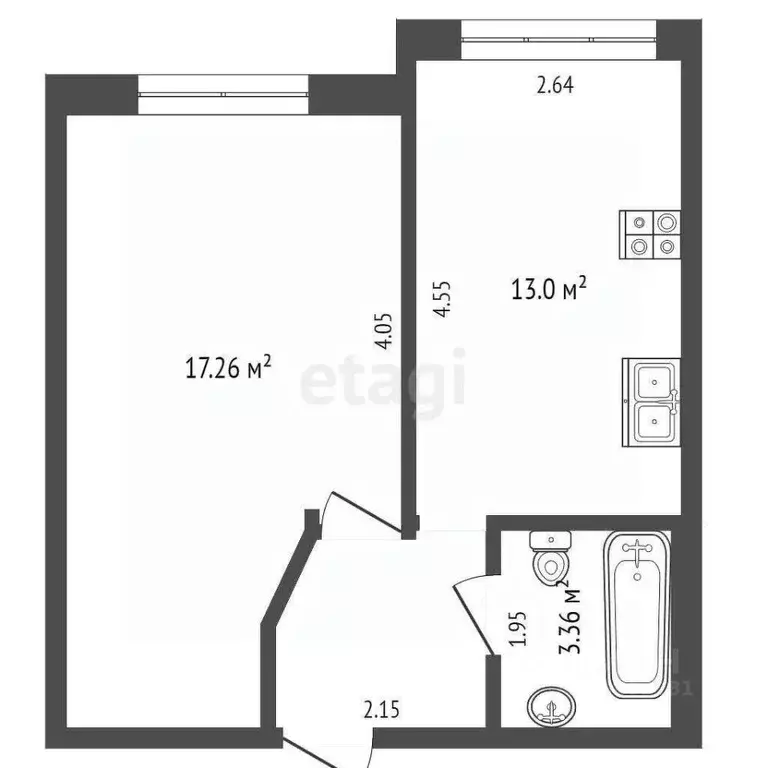 1-к кв. Ростовская область, Аксайский район, Щепкинское с/пос, пос. ... - Фото 2