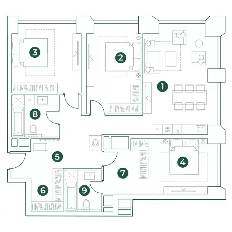 4-комнатная квартира: Москва, жилой комплекс Вери, к2 (113 м) - Фото 2