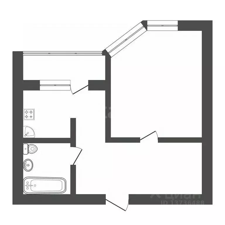 1-к кв. Амурская область, Благовещенск Игнатьевское ш., 14 (37.6 м) - Фото 0