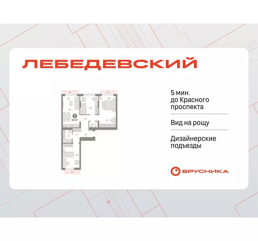 3-комнатная квартира: Новосибирск, квартал Лебедевский, 1/3 (90 м) - Фото 0