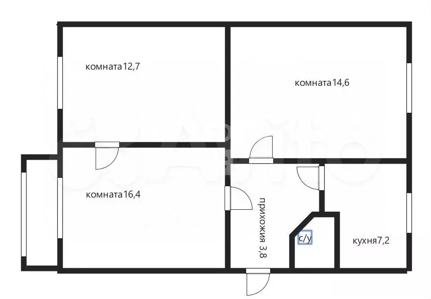 3-к. квартира, 58 м, 2/5 эт. - Фото 0