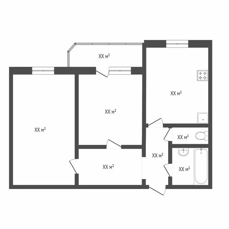 2-комнатная квартира: Тюмень, Народная улица, 2 (59.4 м) - Фото 1