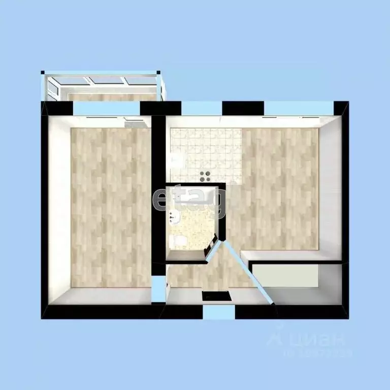 2-к кв. Башкортостан, Стерлитамак Коммунистическая ул., 49 (43.5 м) - Фото 1