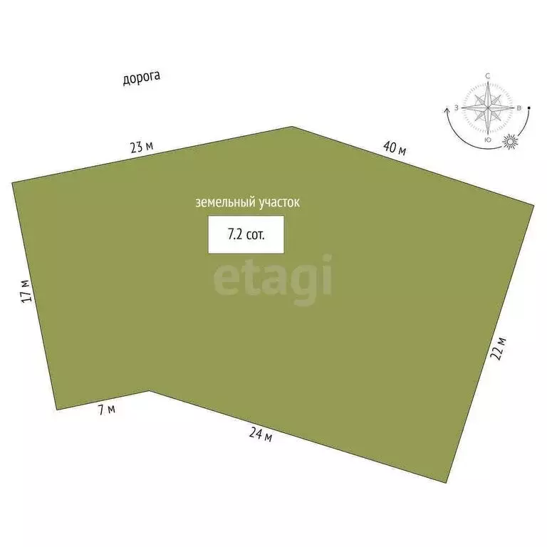 Участок в Семидворье, микрорайон Надежда (7.2 м) - Фото 1