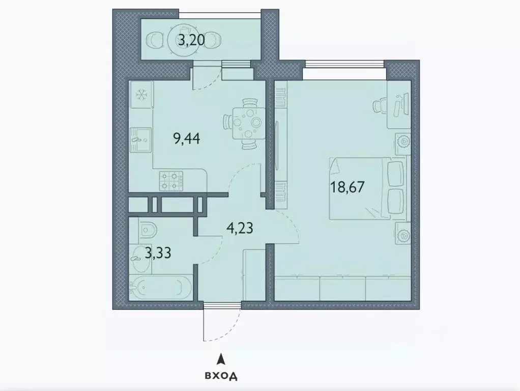 1-к кв. Брянская область, Брянск просп. Станке Димитрова, 67к7 (37.2 ... - Фото 2