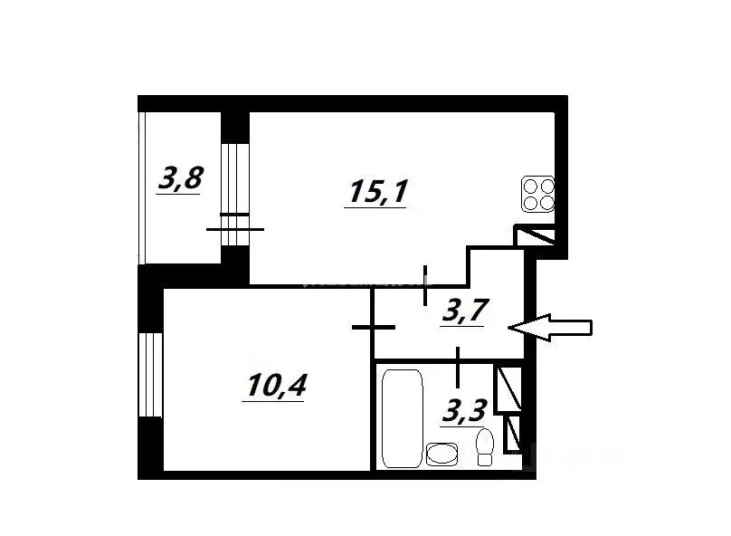 1-к кв. Санкт-Петербург дор. Торфяная, 17к6 (32.5 м) - Фото 2