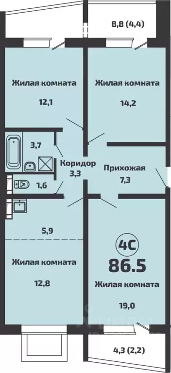 3-к кв. Новосибирская область, Новосибирский район, Станционный ... - Фото 0