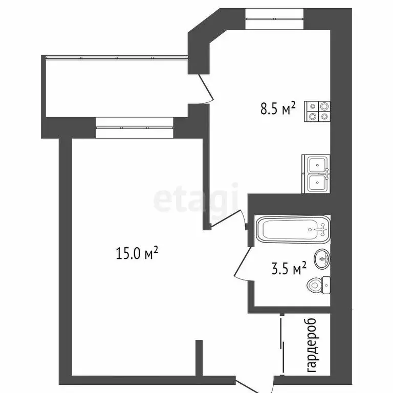 1-комнатная квартира: Самара, Заводское шоссе, 71Б (29 м) - Фото 1