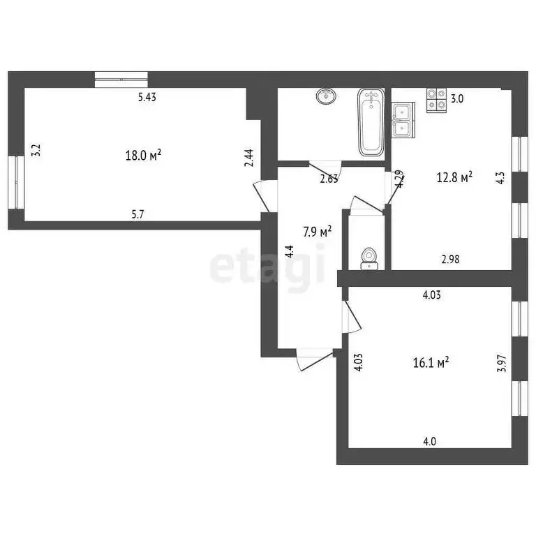 2-комнатная квартира: Вологда, улица Горького, 145 (61 м) - Фото 0