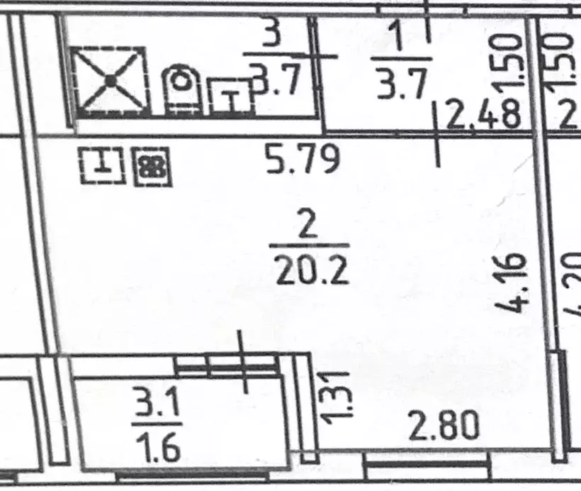 Студия Санкт-Петербург ул. Вадима Шефнера, 10к1 (27.6 м) - Фото 2