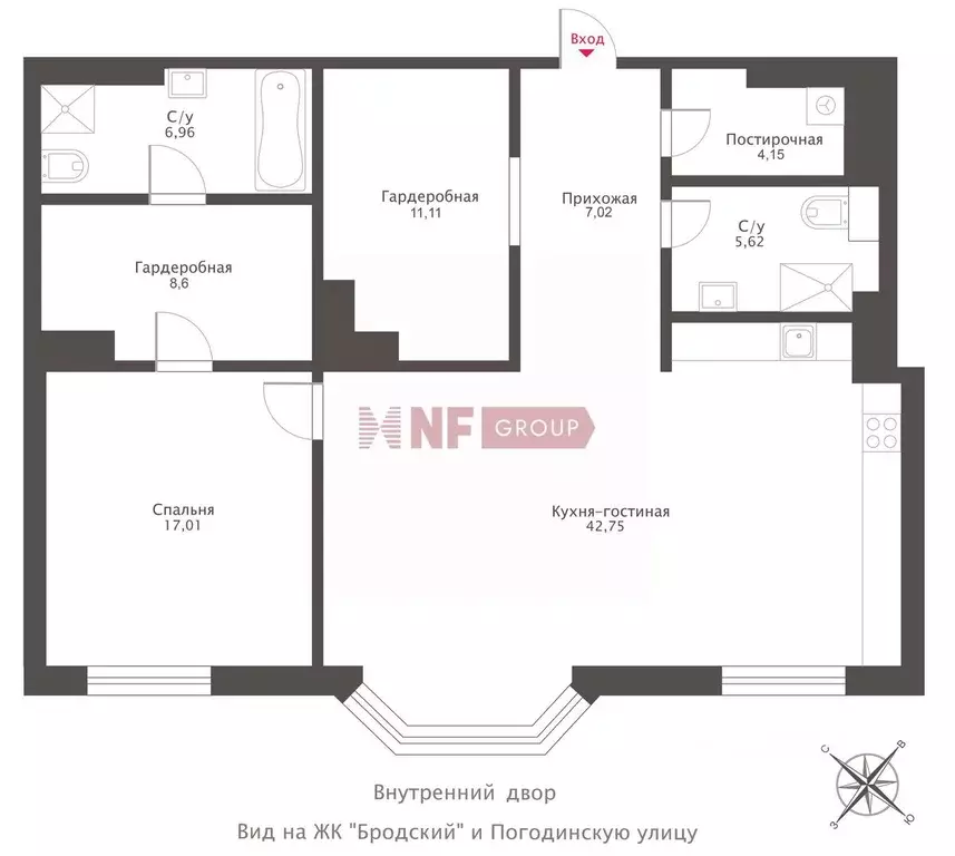 3-к кв. Москва пер. 1-й Тружеников, 12А (103.22 м) - Фото 2