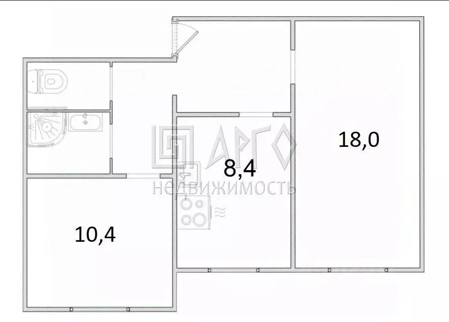 2-к кв. Санкт-Петербург ул. Бадаева, 11 (52.1 м) - Фото 2
