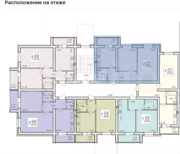 2-к. квартира, 59 м, 2/3 эт. - Фото 0