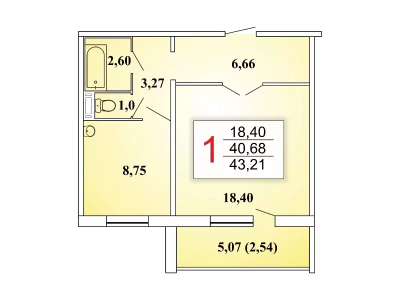 Продаётся 1-к квартира, 40.6 м - Фото 0
