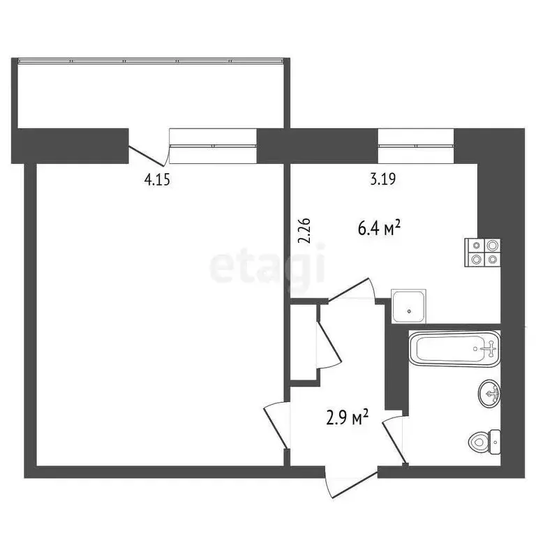 1-комнатная квартира: Саки, улица Ленина, 41 (28.2 м) - Фото 1