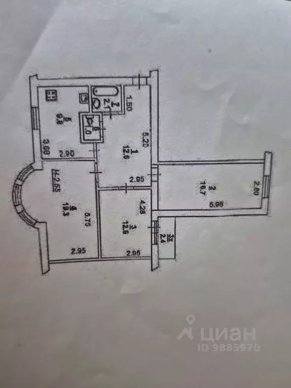 3-к кв. Ростовская область, Ростов-на-Дону пер. Островского, 18/37 ... - Фото 2