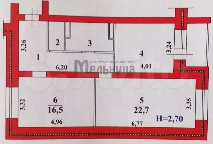 2-к. квартира, 71,1 м, 1/7 эт. - Фото 1